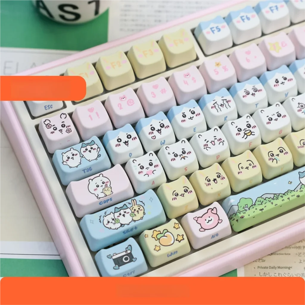 Chiikawa Whimsical Characters MAO Cute PBT hero image featuring Chiikawa Keycap Set