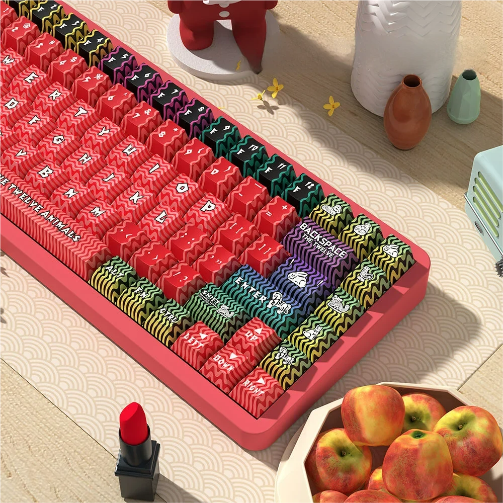 Detailed texture view of Chinese Zodiac Cherry Keycap Exquisite Chinese design and material