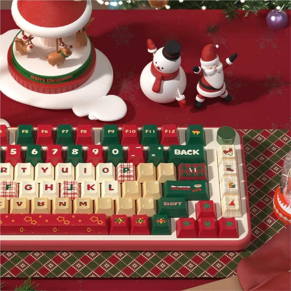 Full view of the Christmas Night keycap set layout, highlighting various festive keys.