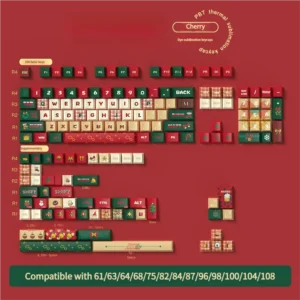 Image illustrating the complete Christmas Night keycap set packaging.