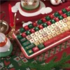 Side profile of Christmas Night PBT keycaps demonstrating OEM profile.