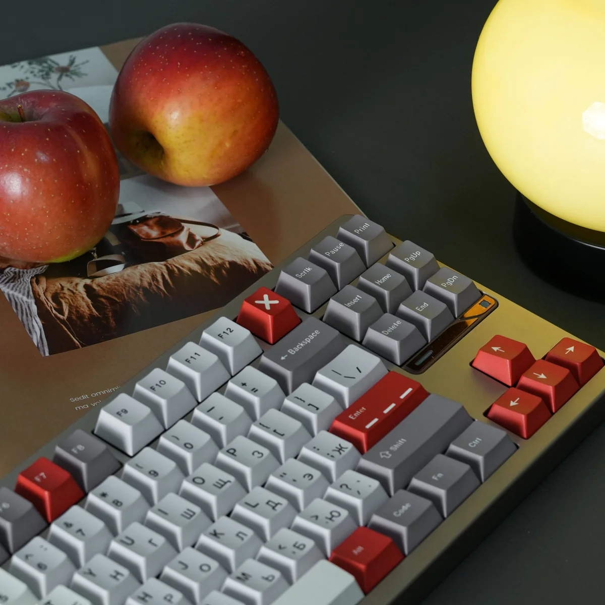 Detailed texture view of Classic Russian Cherry Keycap Durable PBT classic design and material