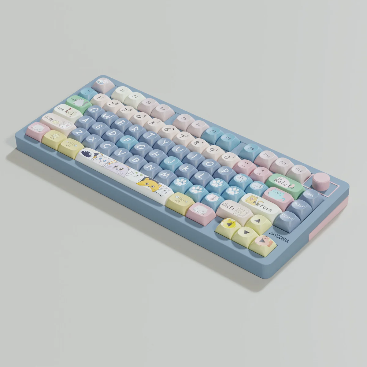 Top-down view of Cat & Mouse MOA Keycap Set layout