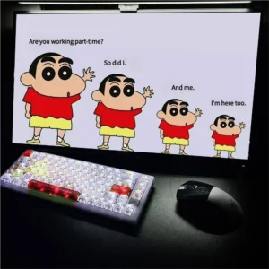 Crayon Shin-chan Frosted PC Keycap Set with RGB glow