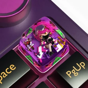 Delta Force Toxik Midnight Delivery Keycap, handcrafted resin with biohazard symbol on mechanical keyboard