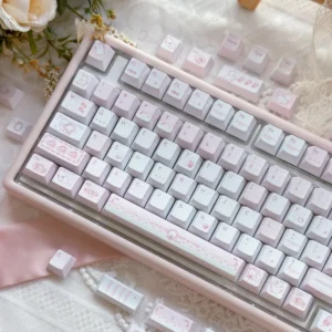 Adorable Dessert Cat PBT Keycap Set for mechanical keyboards