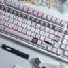 Side profile view of Dreamscape Cherry profile keycaps highlighting ergonomic design