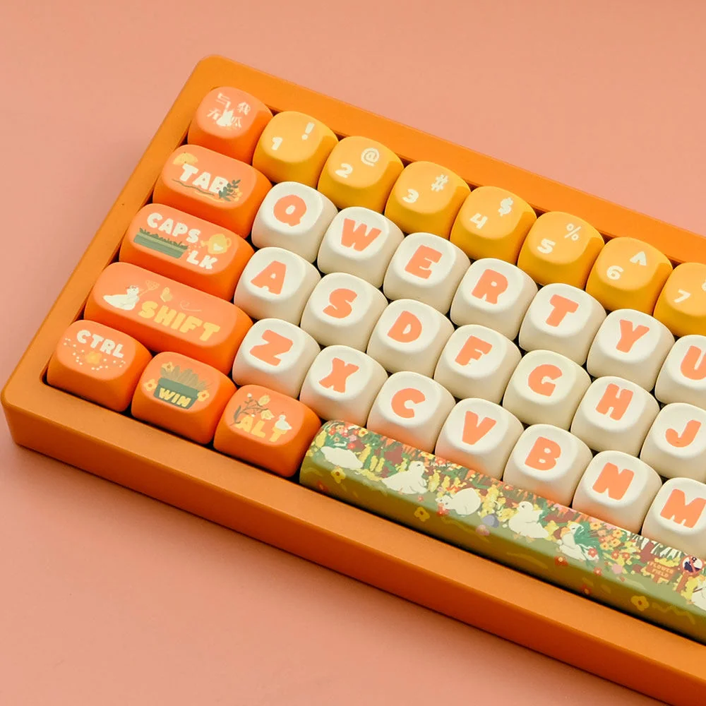 Duck & Flower MOA Whimsical Duck & Flower MOA PBT hero image featuring Duck & Flower Keycap Set