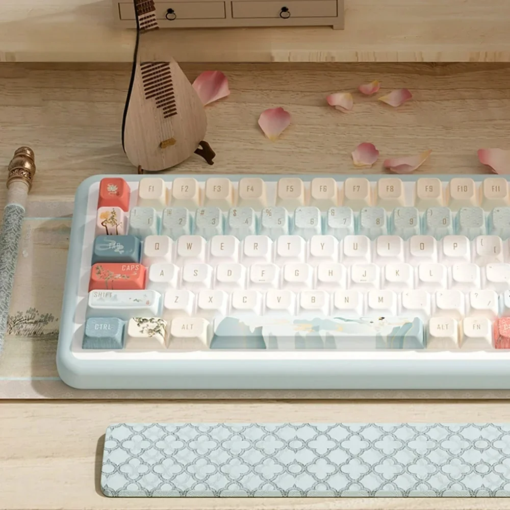 Dunhuang Series Keycap Set Exquisite Dunhuang art installed on a mechanical keyboard setup