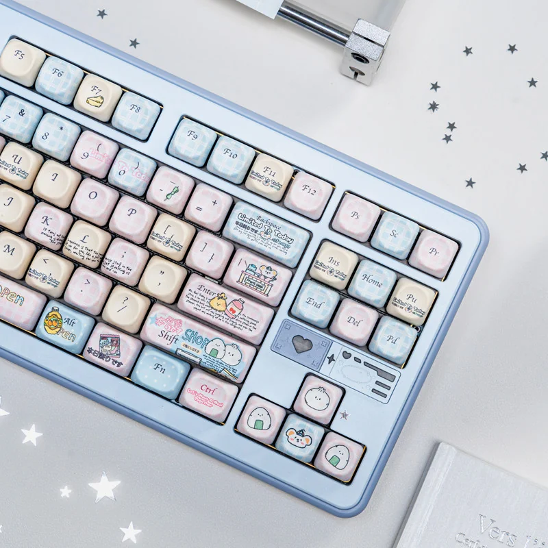 Close-up of dye-sublimated legends on Rat Convenience Store keycaps
