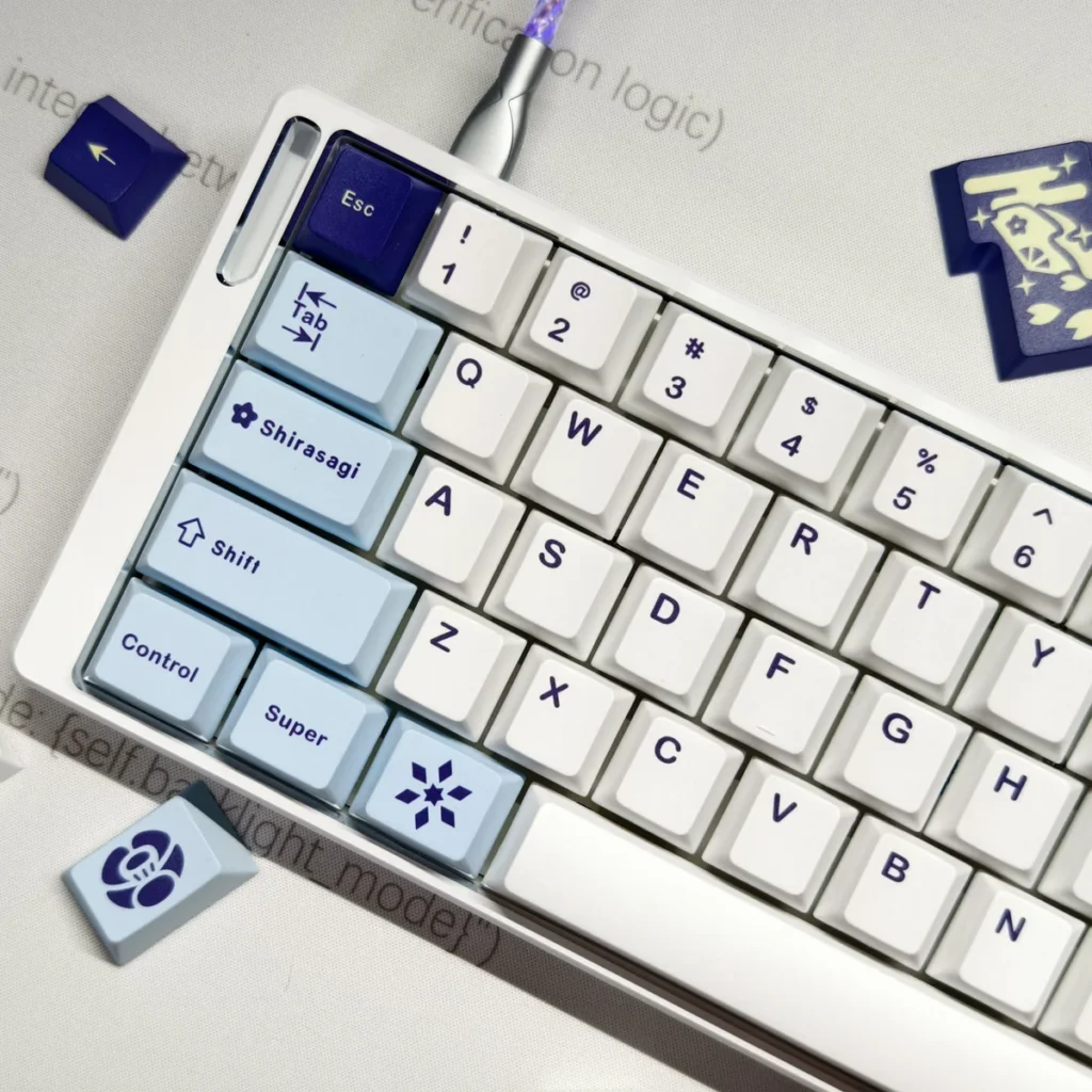 Egret Cherry Keycap Set Elegant Egret design hero image featuring Egret Keycap Set