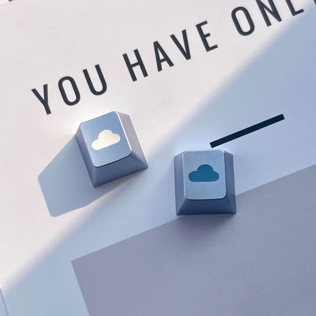 Ethereal Cloud CNC Aluminum Keycap in Cloud White