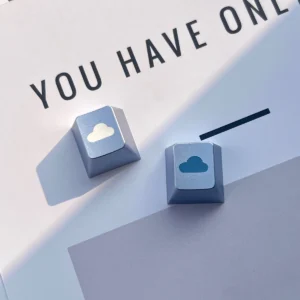 Ethereal Cloud CNC Aluminum Keycap in Cloud White