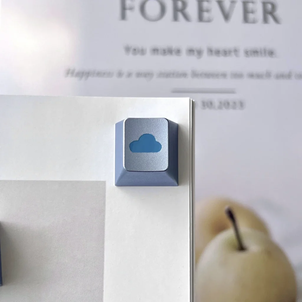 Ethereal Cloud Keycap on mechanical keyboard setup, Cloud Blue