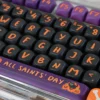 Detail of a Halloween MOA profile keycap, demonstrating the smooth texture and crisp, fade-resistant spooky artwork.