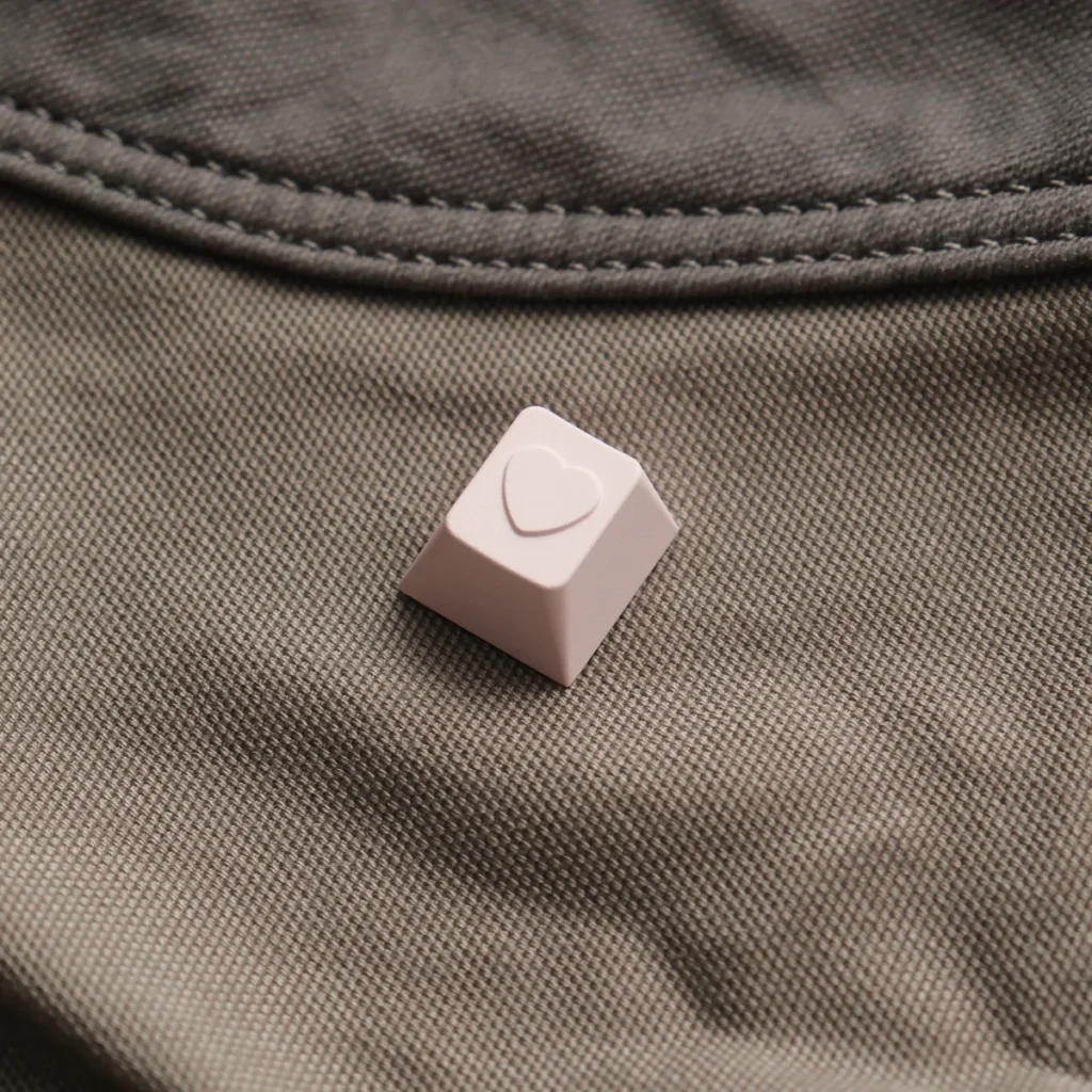 Heart Keycap showcasing its polished metallic finish