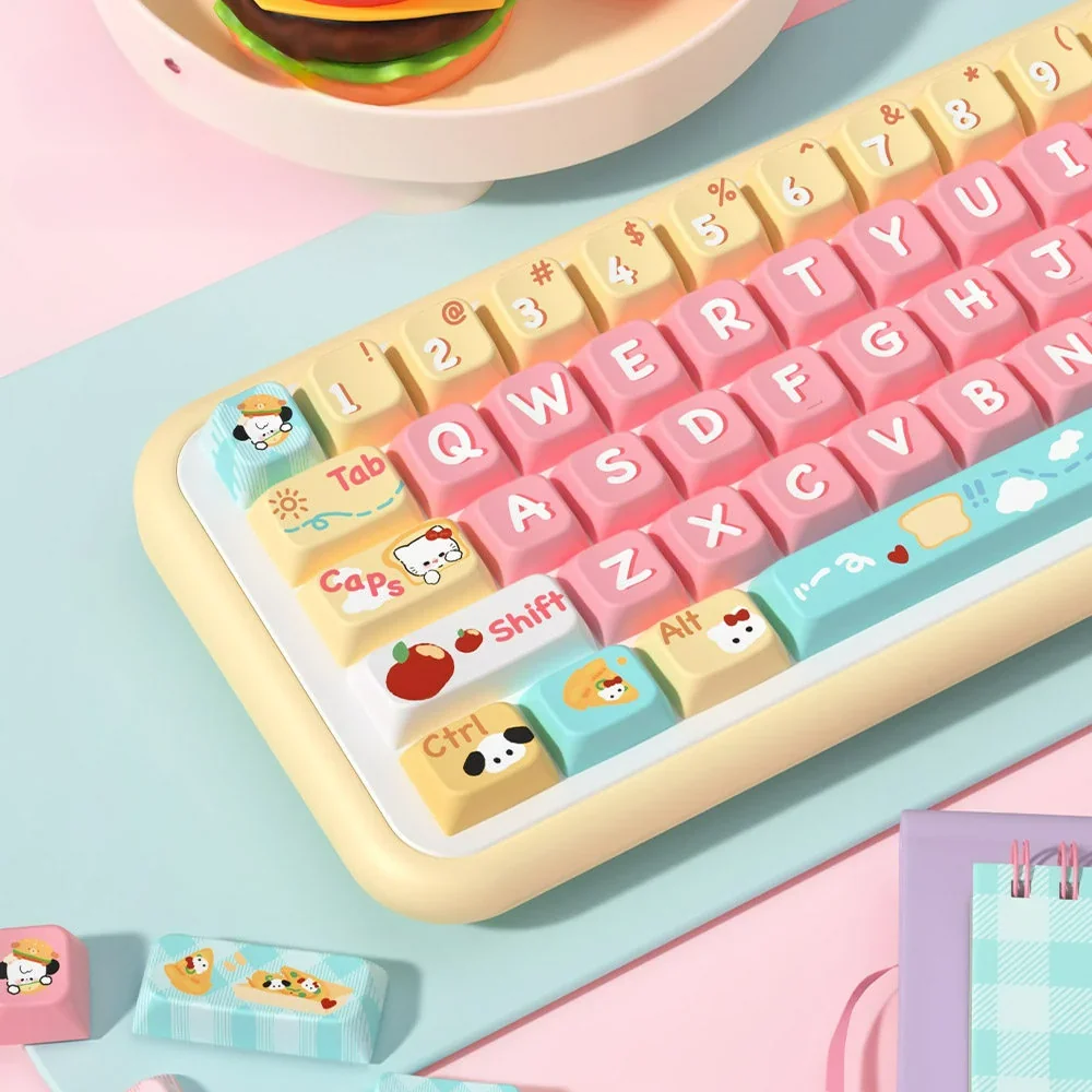 Hello Kitty Pochacco & Beloved Sanrio characters installed on a mechanical keyboard setup