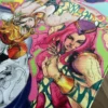 Close-up of JoJo's Bizarre Adventure Narciso Unique JoJo's Desk Mat highlighting handcrafted details and finish