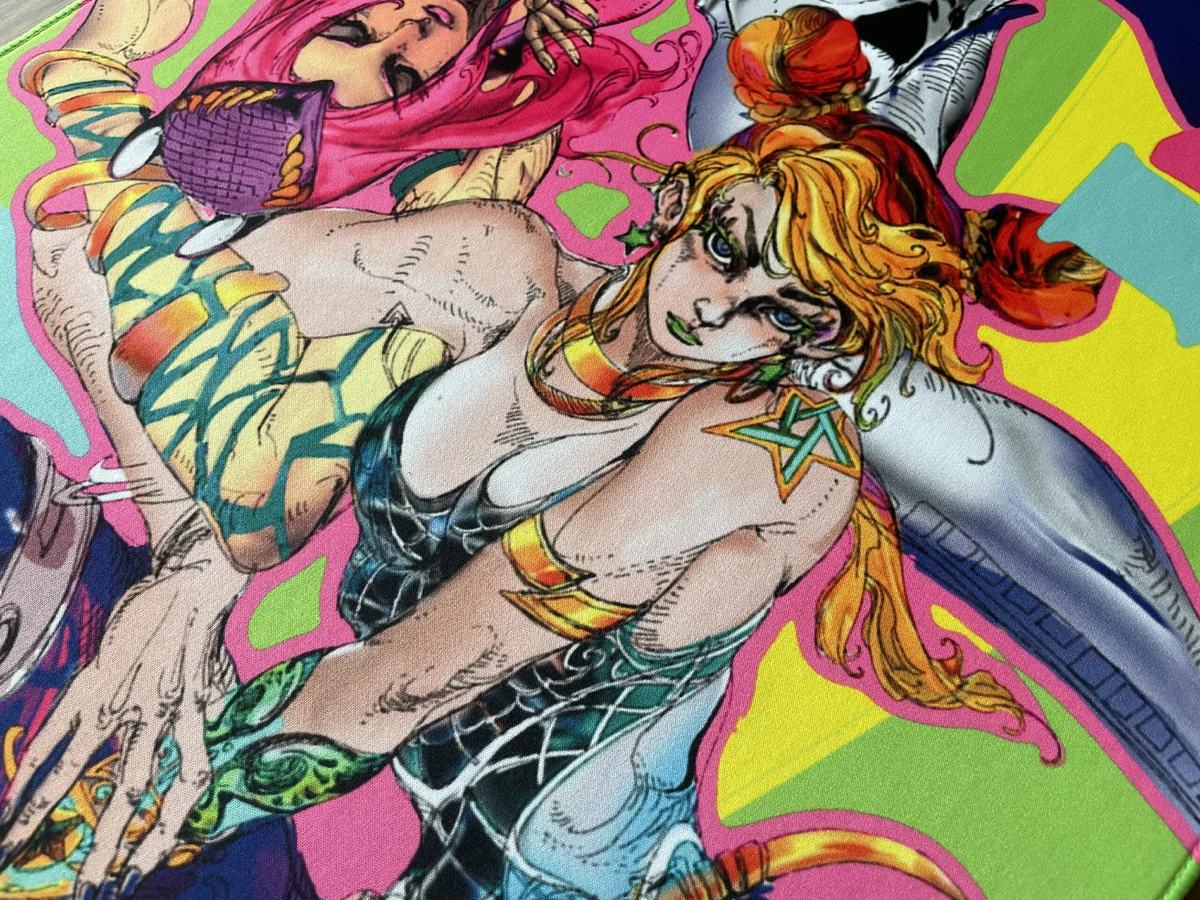 Detailed texture view of JoJo's Bizarre Adventure Narciso Desk Mat Unique JoJo's Desk Matartisan design