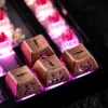 Close-up view of the side-engraved lightning details on the Copper keycap
