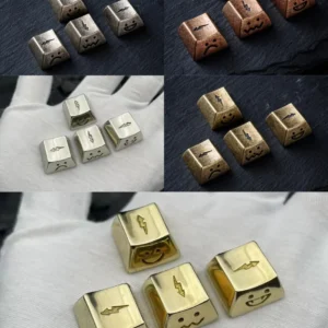 Handcrafted Luminous CopperLightning Keycap on a mechanical keyboard with backlight