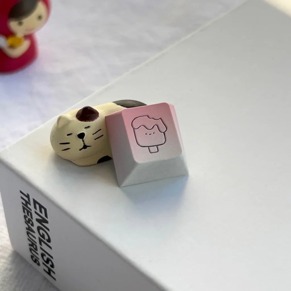 Matcha Ice Cream Keycap - CNC machined aluminum, vibrant green