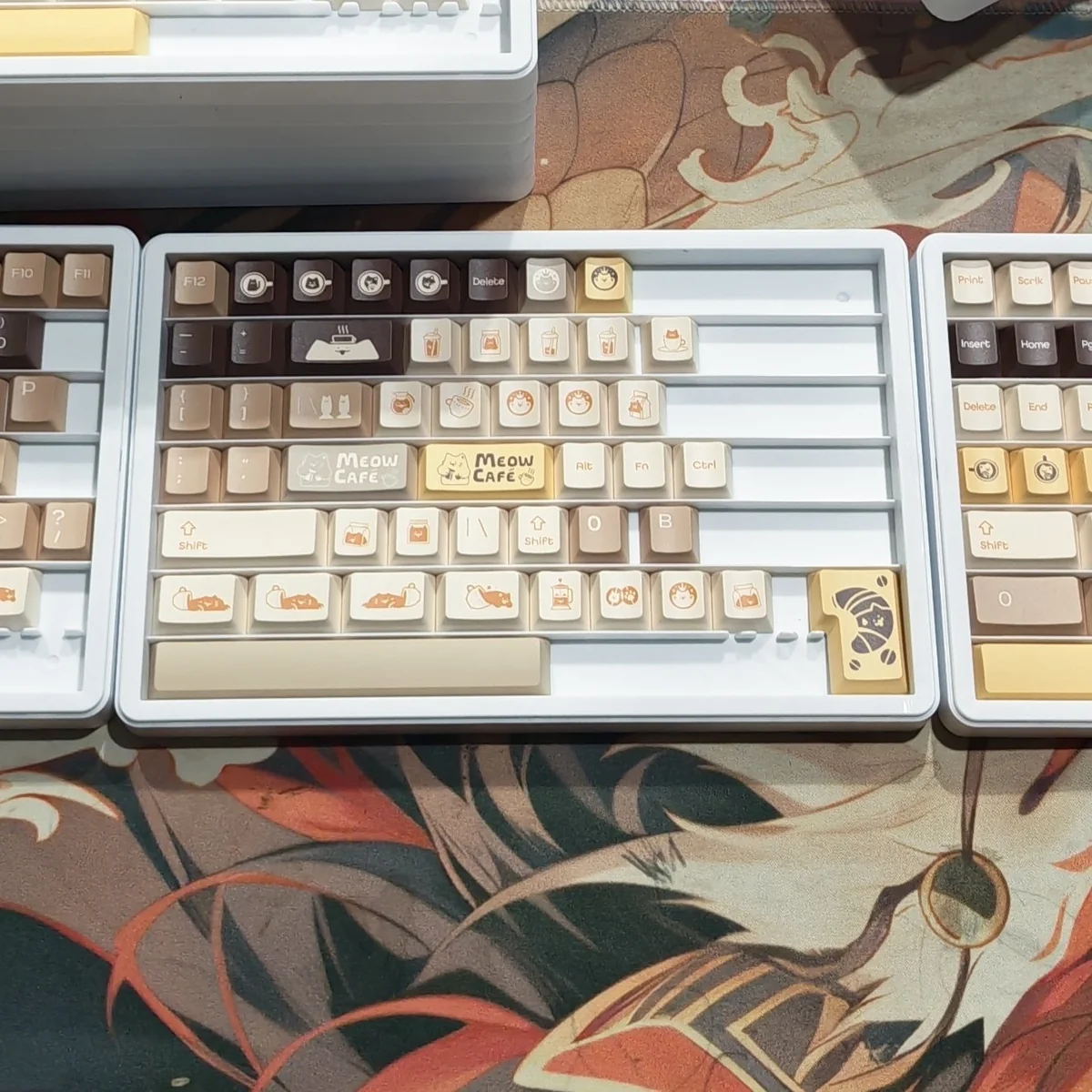 Close-up of Meow Cafe Cherry Keycap Premium PBT full dye-sub highlighting details and finish