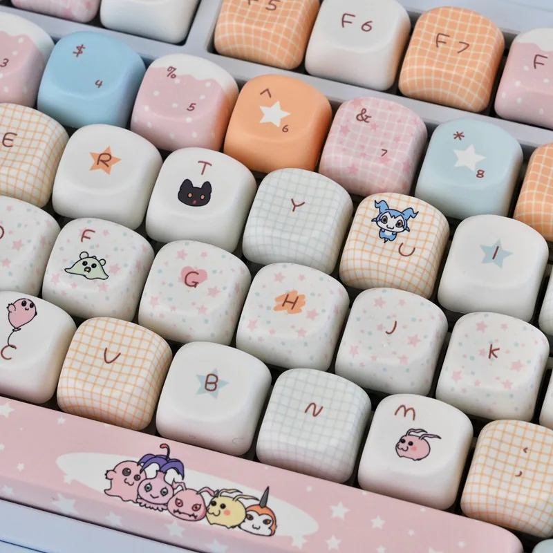 Side view of the MOA profile keycaps, demonstrating uniform height and comfortable ergonomic shape.