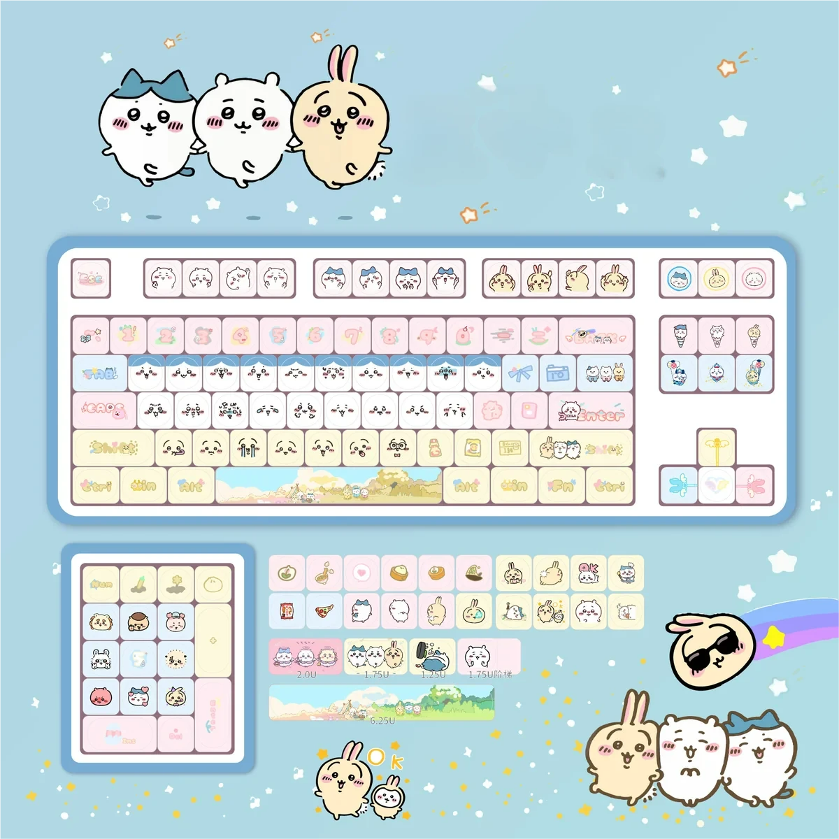 Side view of MOA profile keycap set highlighting ergonomic curve
