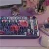 Monet Art Cherry Keycap Monet oil painting PBT installed on a mechanical keyboard setup