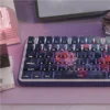 Side profile of Monet Art Cherry Keycap Monet oil painting PBT showing keycap set shape and fit