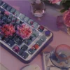 Detailed texture view of Monet Art Cherry Keycap Monet oil painting PBT design and material