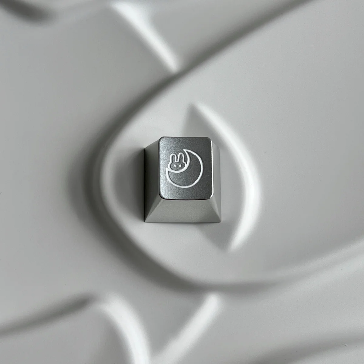 Close-up of Moon Rabbit Keycap - Detail and Craftsmanship
