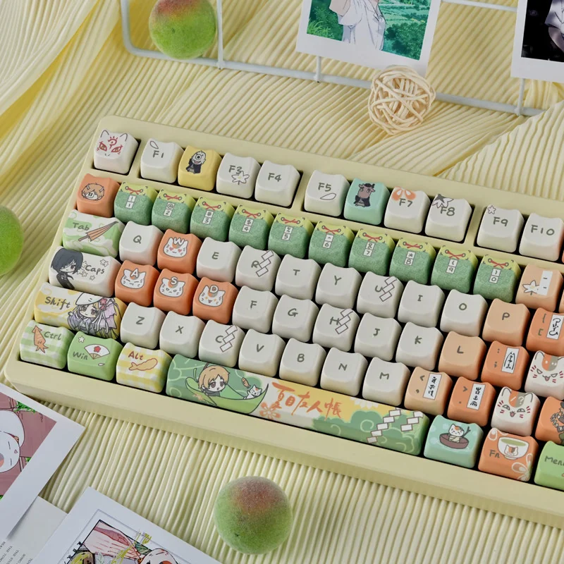Full 130-key layout of Natsume's Book of Friends PBT Keycap Set for wide compatibility