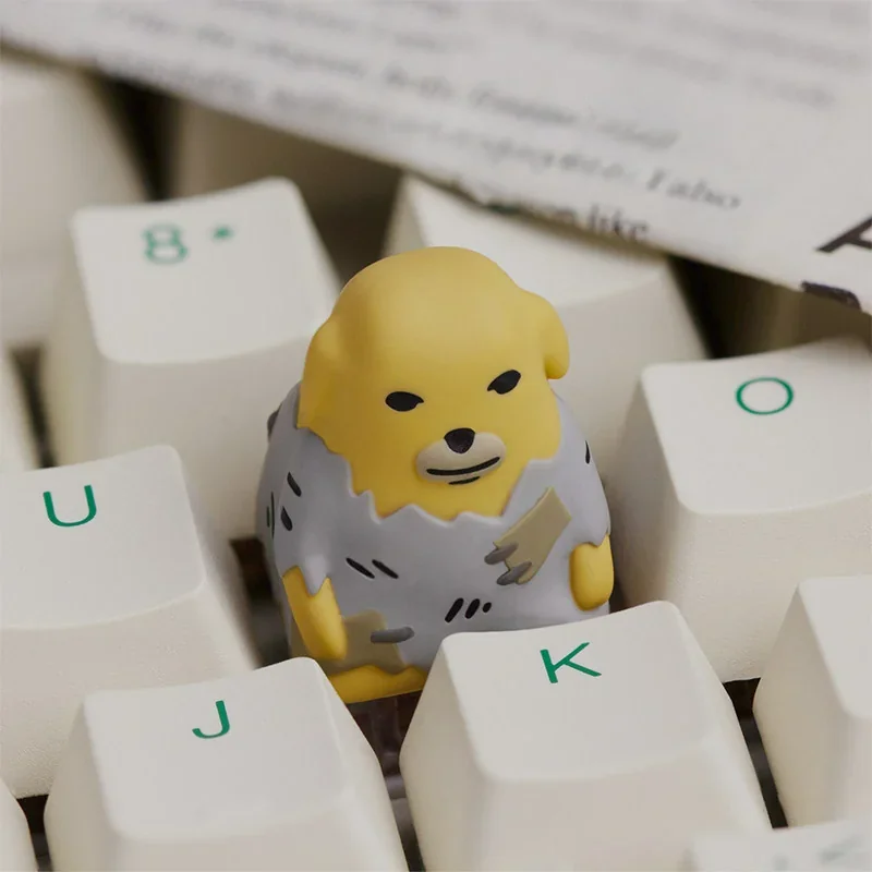 Collection of Nudaeng Dog keycaps showcasing slight variations in handcrafted design