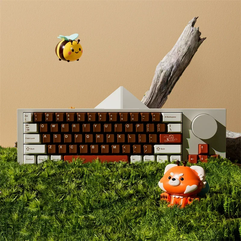Full view of Pancoon Keycap Set installed on a white mechanical keyboard