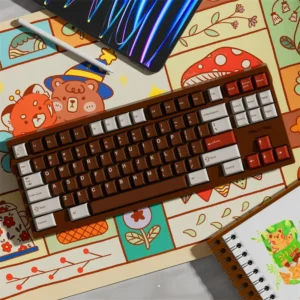 Pancoon Keycap Set with adorable panda design on mechanical keyboard