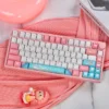 Texture detail of PBT keycap material, emphasizing durability and matte finish.