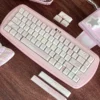 Side view showcasing thickness and texture of PBT Strawberry Milkshake keycaps