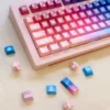 Close-up of Pixel Space astronaut keycap showing vibrant PBT dye-sub detail