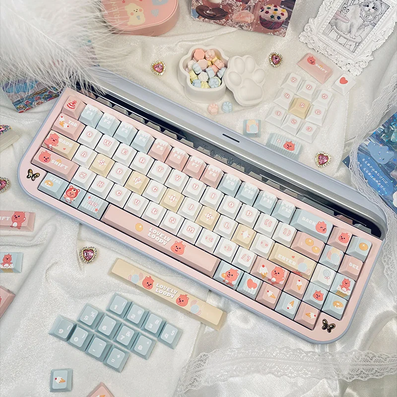 Detailed texture view of Pororopedia Loopy Cherry Keycap Exclusive Loopy design and material