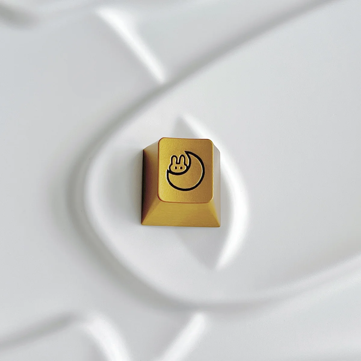 Precision CNC Machined Moon Rabbit ESC Keycap with Metallic Sheen