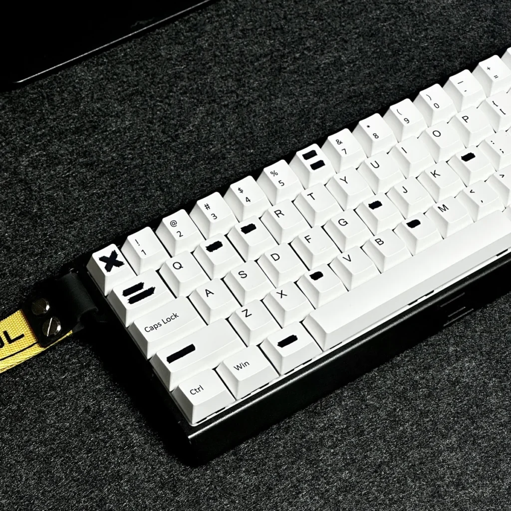 Close-up of Quirky Alteration Cherry Keycap Distinctive highlighting details and finish