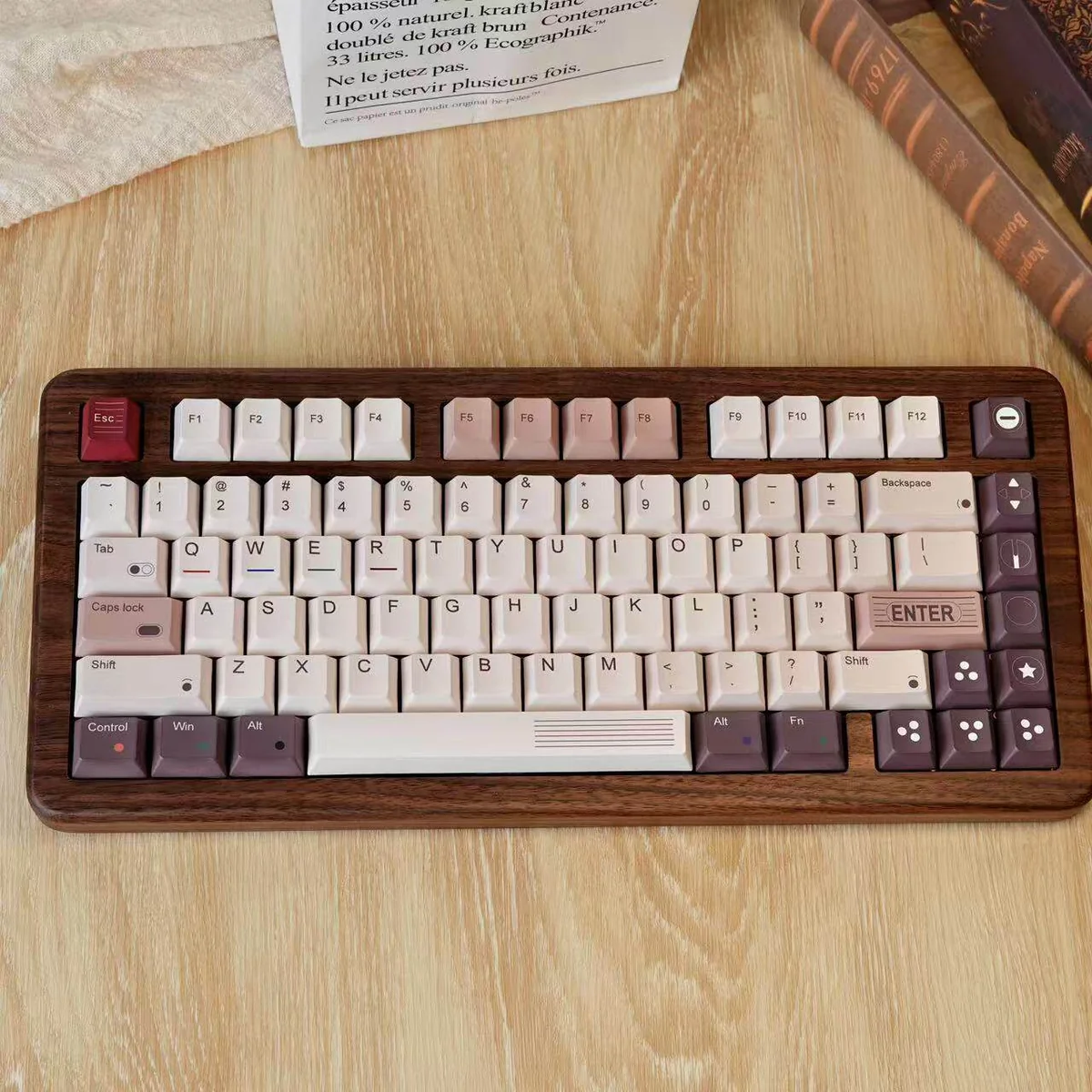 Top view of the 89-key Retro Cgame PBT keycap set layout