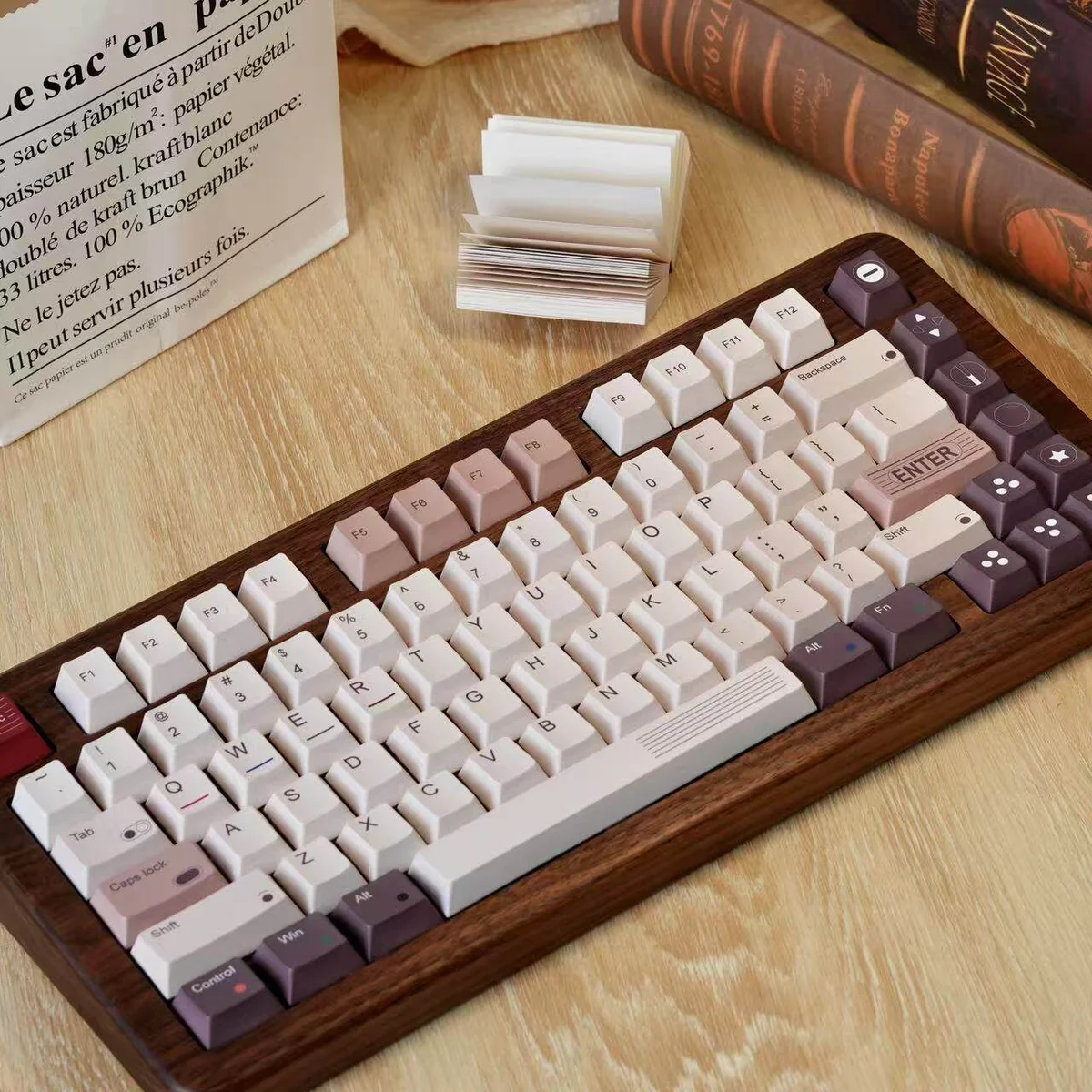Close-up of dye-sublimated legends on Retro Cgame Cherry profile keycaps