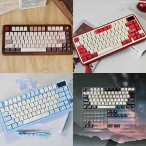Retro Cgame PBT Keycap Set on a vintage mechanical keyboard