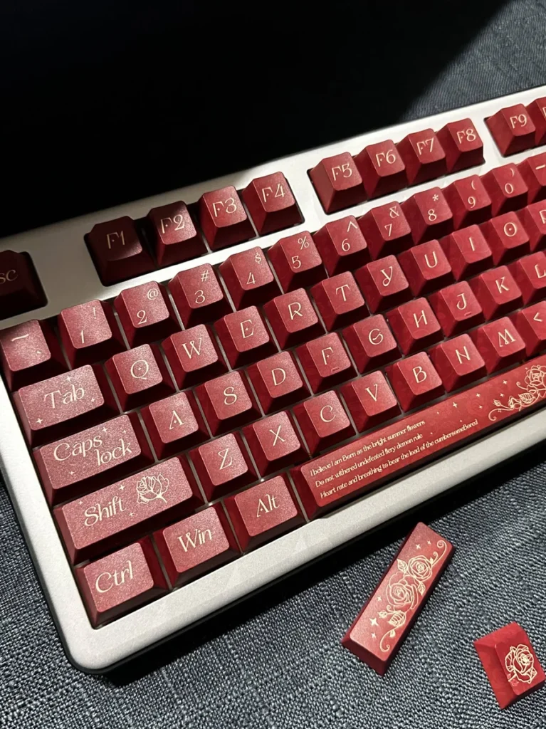 Individual novelty keycaps from the Rose Keycap Set, showcasing unique rose-themed accent keys.
