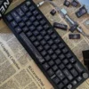 Comparison image illustrating the thickness and texture difference between PBT Rose Keycaps and standard ABS keycaps.