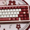 Rose Series Black PBT Dye-Sub Keycap Set with Elegant Floral Design