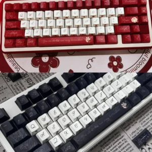 Rose Series Red PBT Dye-Sub Keycap Set for Mechanical Keyboards